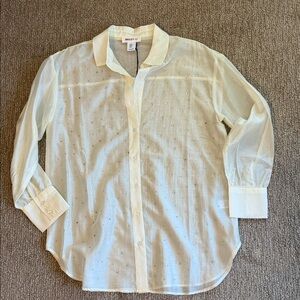 NWT Bailey 44 sheer blouse with rhinestones